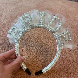 Pearl White Bride Headband